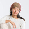 Rib Knit Hat: Lime/Wine Red