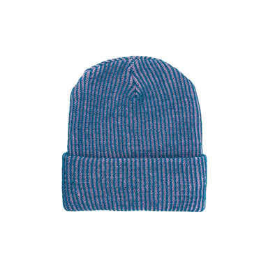 Rib Knit Beanie: Teal Lilac