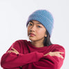 Rib Knit Hat: Teal/Lilac