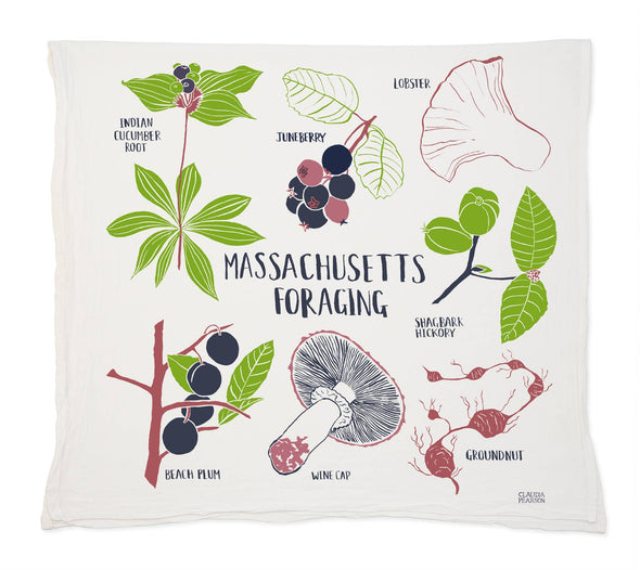 Foraging Massachusetts Tea Towel