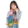 Mosaic Stripe Knit Scarf: Rust Lilac