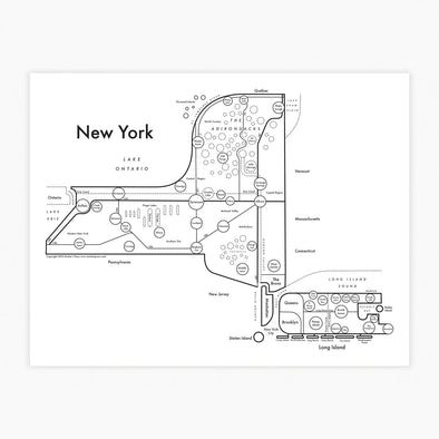 Letterpress Print: New York State 8.5" x 11"