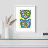 Risograph Print: Four Eyed Feline