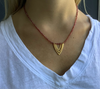 Necklace: Triple V Pendant On Garnet