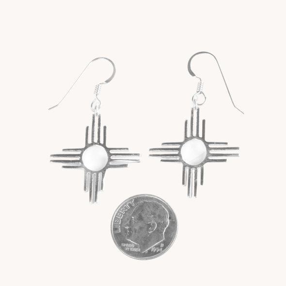 Enchantment: Silver Zia Dangle Earrings
