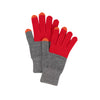 Colorblock Knit Touchscreen Gloves: Red Grey