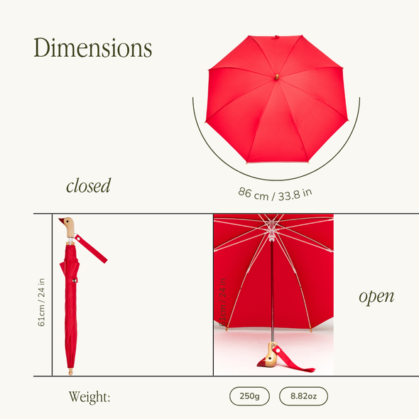 Children's Duckling Umbrella: Red