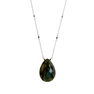 Necklace: Labradorite on Beaded Chain
