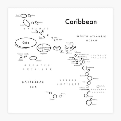 Letterpress Print: Caribbean 8" x 8"