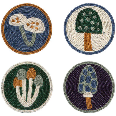 Beaded Coasters Set of 4: Wildgrove