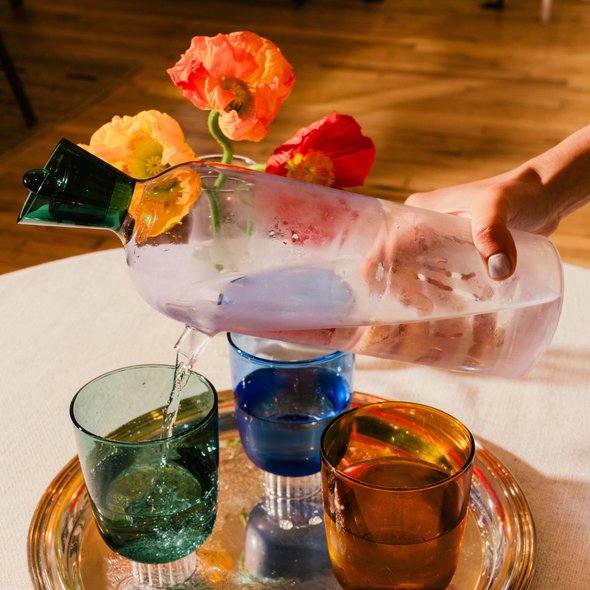 Color Block Water Carafe