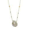 Necklace: Large Pearl with Pyrite