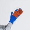 Colorblock Knit Touchscreen Gloves: Cobalt Rust