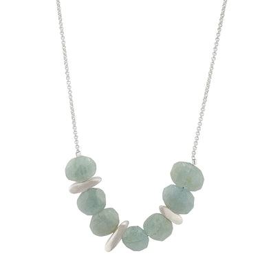 Necklace: Three Nuggets Aquamarine