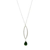 Necklace: Silver Leaf with Chrome Diopside