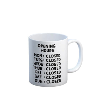 Shrigley Mug: Opening Hours