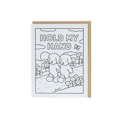 Card: Holding Hands Coloring Card