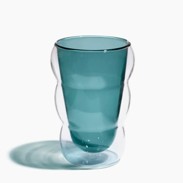 Double Wall Wavy Cup- Teal