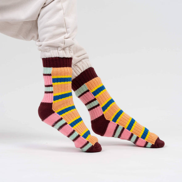 Zipper Stripe House Socks