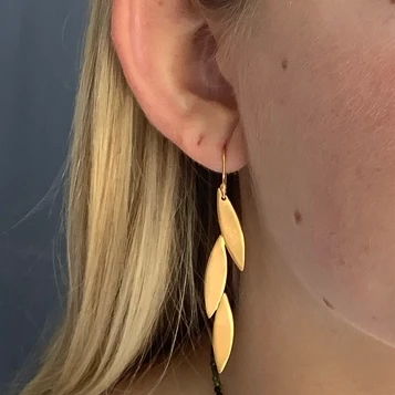 Earrings: Three Solid Leaves