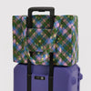 Small Cloud Carry-On: Green Star Plaid