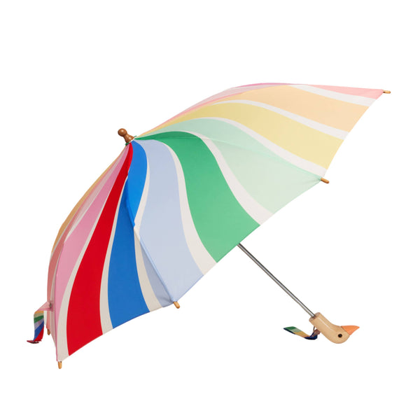 Children's Duckling Umbrella: Meri Meri Rainbow Stripes