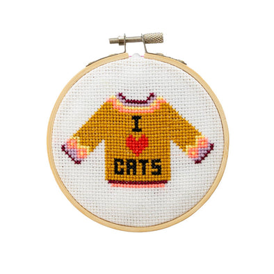 Cross Stitch Kit: I Love Cats