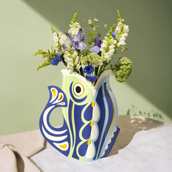 Paper Vase: Blue Fish