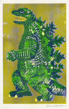 Risograph Print: Godzilla King of Monsters Green/Lavender