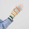 Zipper Stripe Fingerless Gloves