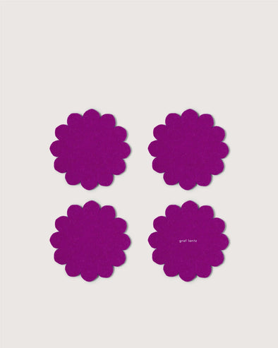 Felt Crest Coasters: Fuchsia