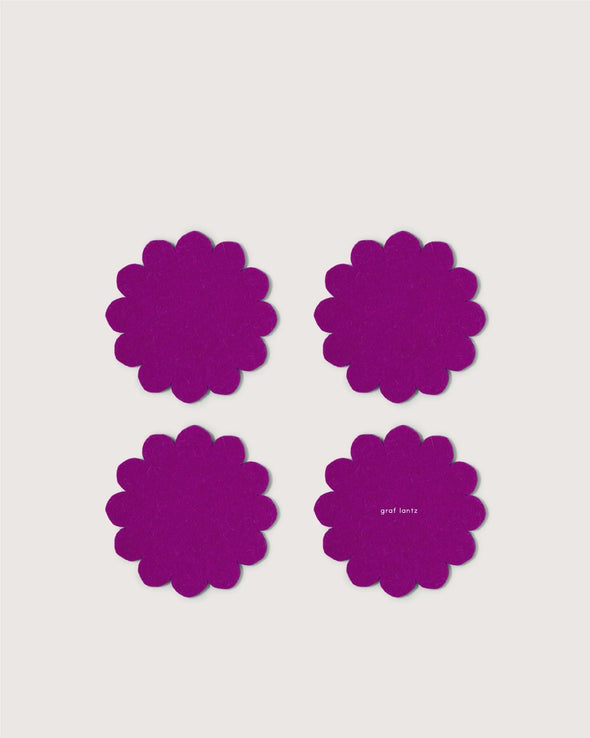 Felt Crest Coasters: Fuchsia