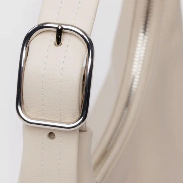 Mini Recycled Leather Shoulder Bag: Stone
