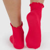 Lettuce Edge Socks Set of 2: Lavender + Red