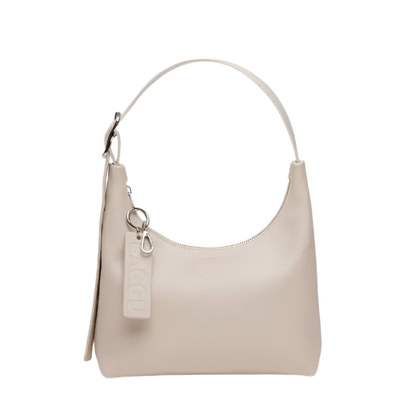 Mini Recycled Leather Shoulder Bag: Stone