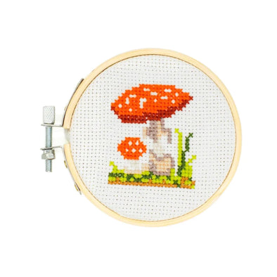 Mini Cross Stitch Kit: Mushroom