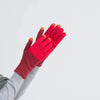 Colorblock Knit Touchscreen Gloves: Ruby Red