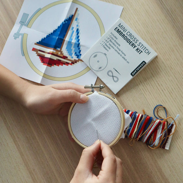 Mini Cross Stitch Kit: Sailboat