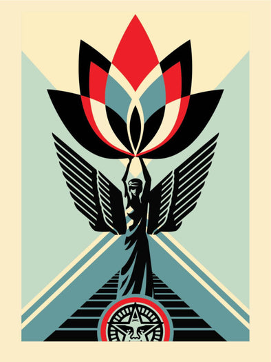 Shepard Fairey Offset Lithograph: Lotus Angel