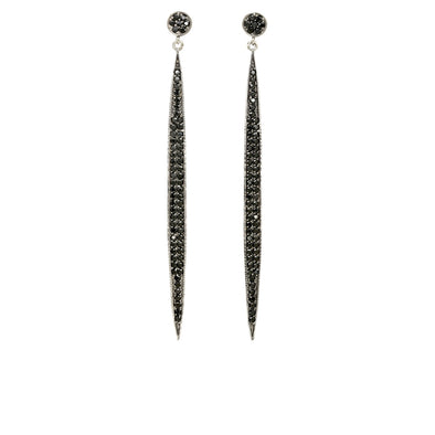 Earrings: Black Spinel Drop