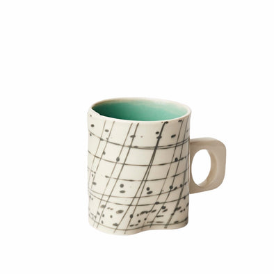Grid Espresso Mug: Turquoise