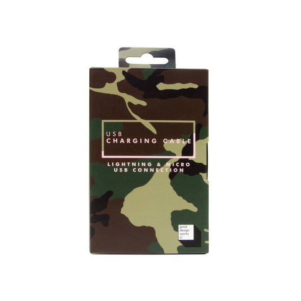 USB Phone Charger Cable: Camo
