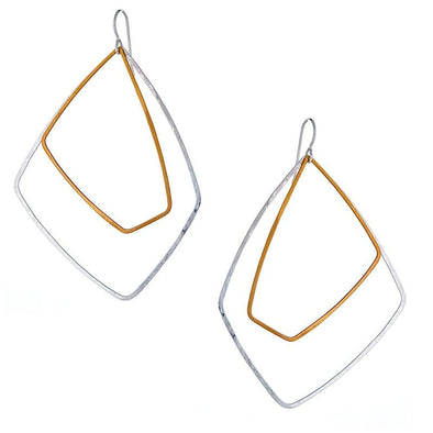 Earrings: Akara in Silver + Gold