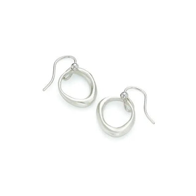 Earrings: Organic Circle Silver