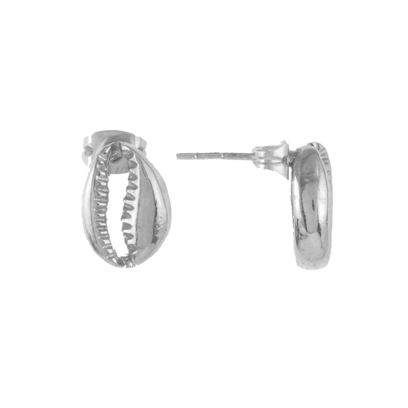 Cowrie Earrings: Sterling Silver