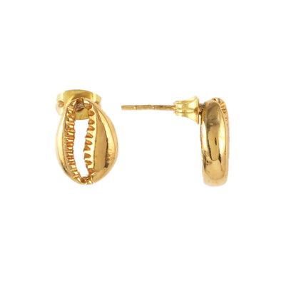 Cowrie Earrings: Gold