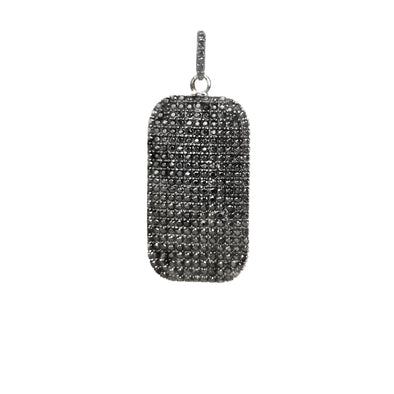 Charm: Black Spinel Dog Tag