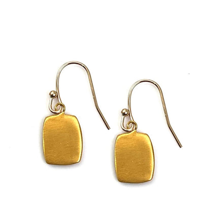 Earrings: Flat Rectangle Gold
