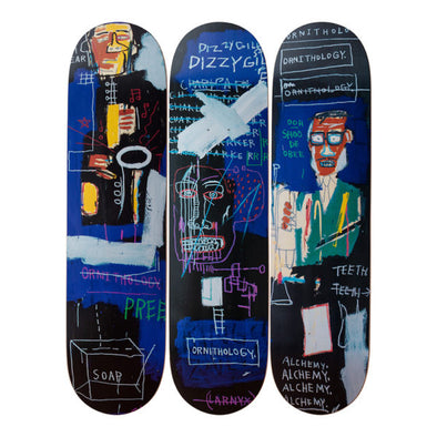 Jean-Michel Basquiat Skate Deck Triptych: Horn Players