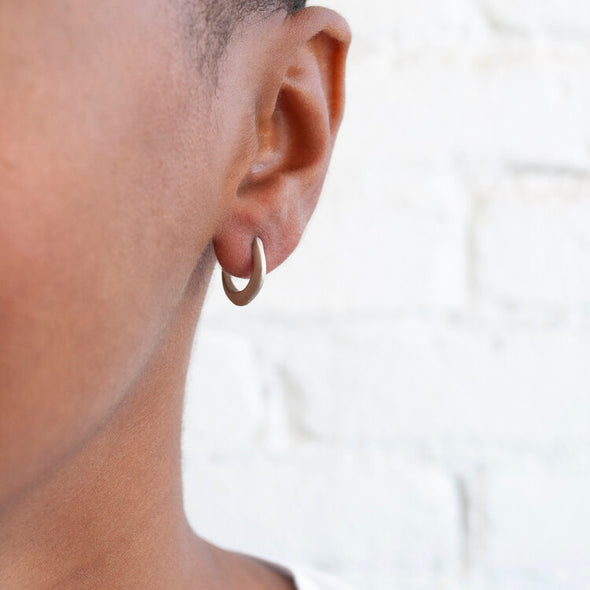 Earrings: Matte Silver Mini Hoops